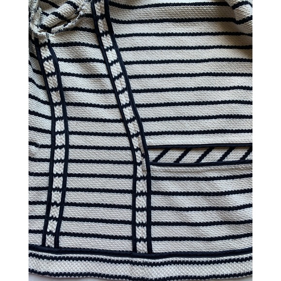 Talbots Knit Jacket Navy Ivory Stripe Size Medium - Picture 8 of 8
